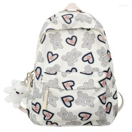 School Bags Women Backpack Fashion Nylon Bag Lovely Printed Bear Travel Daypack For Teen Girls Female Bookbag