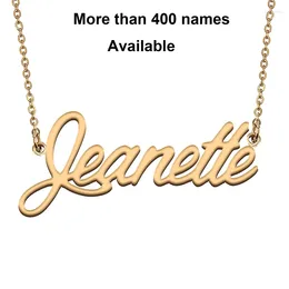 Chains Cursive Initial Letters Name Necklace For Jeanette Birthday Party Christmas Year Graduation Wedding Valentine Day Gift