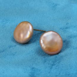 Stud Earrings Natural Freshwater Pearl Baroque Orange Wafer For Jewellery Making DIY Women Party Banquet Gift