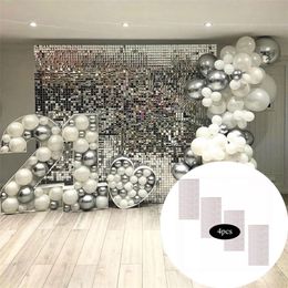 Other Event Party Supplies Wedding Decoration 4pcs Wedding Party Backdrop Mirror Square Foil Tinsel Curtain Birthday Bachelorette Wall Decor 231127