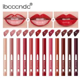 Lip Gloss Ibcccndc Multi-color Lipstick Lip Liner Pen Outlines Lip Shape Red Color Lipstick Pen Two-in-one Rotating Lip Pencil Makeup 231128