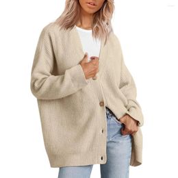 Women's Knits Womens Fall Sweaters Cardigan 2023 Open Front Oversized Button Lightweight Cardigans V Neck Loose Knit Outwear