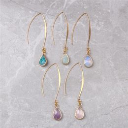 Dangle Earrings Tear Drop Earings For Women Natural Amethysts Pendant Elegant Party Jewellery Long Femme Gifts