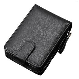 Card Holders PU Leather Holder Business Accessories Multi Slots Women Men Travel Zipper Closure Shopping Lightweight Compact Outdoor