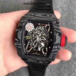 Designer Ri mlies Luxury watchs Watch Business Leisure Rm35-02 Automatic Mechanical Black Carbon Fiber Tape Male