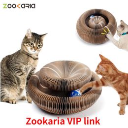 Toys Zookaria VIP Link Magic Organ Cat Scratch Board Cat Toys with Bell Dropshipping Wholease