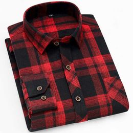 Men's Dress Shirts Quality Casual Men Shirt Spring Autumn Flannel Men Dress Shirts Fashion Long Sleeve Slim Fit Chemise Homme Cotton Male Shirt P230427