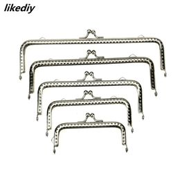 Bag Parts Accessories 20 Pcs/Lot 5 Sizes Square Glossy Silver Basic Metal Purse Frame Kiss Clasp Lock DIY Bag Accessories 8.5/10.5/12.5/15.5/18CM 231128