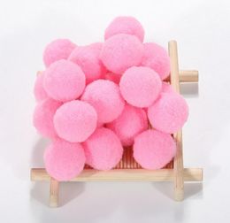 Pink Craft Pom Poms Christmas Fuzzy Pompom Puff Ballsfor DIY Arts, Crafts Projects, Christmas Home Decorations
