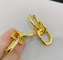 Trendy Designer Gold Plated Dangle Stud Womens Hoop High Quality Earring for Women Eardrop Fashion Wedding Party Jewelry