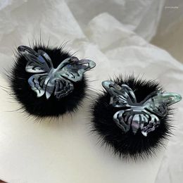 Dangle Earrings Black Plush Butterfly Dark Retro Sweet And Cool Jewellery Female