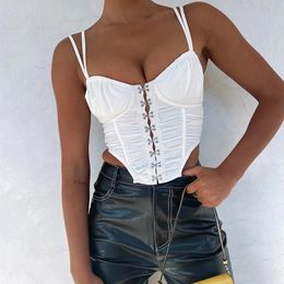 Camis Townlike Vneck Sexy Corset Top 2022 Summer Crop Top Women Tank Tops Short Sling Corset Top Vest Slim Spaghetti Strap Female