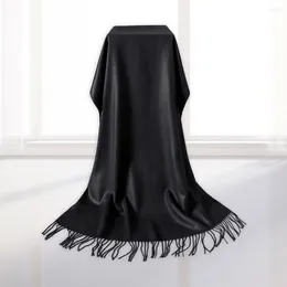 Scarves Breathable Scarf Stylish Women's Winter Tassel-adorned Warm Thick Shawl For Prom Parties Sunshade Protection Shoulder Neck