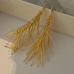 Dangle Earrings French Romantic Unique Chic Pine Needle Western Style Plant Designer Golden Exclusive Advanced Ear Jewellery For Women