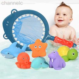 Bath Toys Pool Baby Water Spraying Floating Animals tub Toy Kids Game Fish Net Swimming Playing for room Toddler Gifts