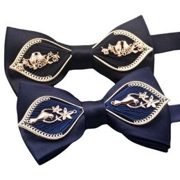 Bow Ties Wedding groom bow tie Han silk groomsman group black navy Xiuhe Dragon phoenix diva dress bow 231128