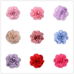 Hair Accessories 150pcs/lot 7cm Crepe Fabric Flower Elegant Rose For Shoes Clothing Home Decorations Princess Girls Supplies