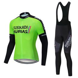 Cycling Jersey Sets 2024 Summer Euskaltel Long Sleeve Set Euskadi Clothing Road Bike Suit Bicycle Pant Maillot Ropa Ciclismo 231127