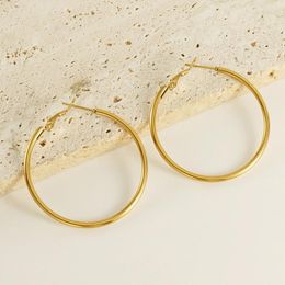 Hoop Earrings European Fashion Classic High Quality Titanium Steel Waterproof 40mm Collection Gift Party Women Jewelry