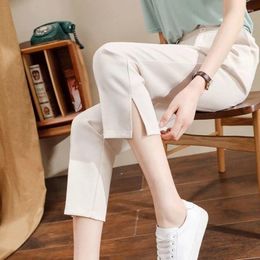 Women's Pants Suit Summer Silk Small High Clothes Y2k Women