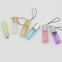 Mini 5ml Roll On Glass Bottles Pearl Colour Fragrance Perfume Essential Oil Bottles With Stainless Steel Ball Roller Werrj