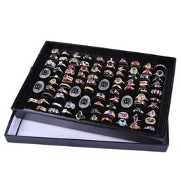 Jewelry Boxes High Quality 1PC Universal 100 Slots Rings Display Stand Storage Box Ring Organizer Holder Show Case 231127