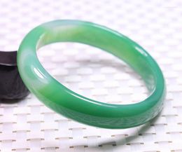 Bangle VERY FINE RARE NATURAL GREEN WHITE JADEITE Jade Agate BRACELET