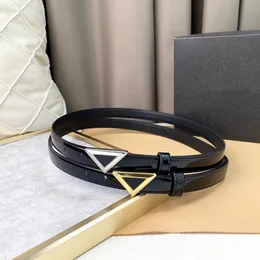 Belt for woman designer Glossy leather belt Designer womens belt 2.0cm width Gold Silver colors Geometric buckle 95-115cm black Silver belt fashion womens belt