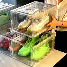 es Bins Transparent Thickened s Organizers Plastic Fold Dustproof Storage Box Stackable Combined Shoe Cabinet Drawer Style W0428