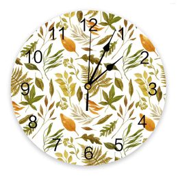 Wall Clocks Autumn Maple Texture Home Decor Modern Kitchen Room Bedroom Living Clock