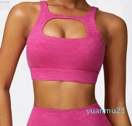 Yoga Outfit Women Fitness Bra Sexy Front Openwork Workout Running Top Gathered Push Up Sports Underwear Breahtable Clothes