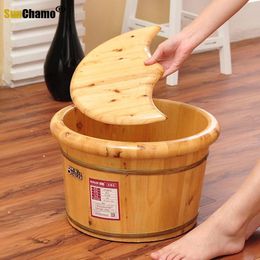 Bathtubs Foot Bath Wooden Bucket Small Basin Artifact Solid Wood Tub Spa Pedicure Foot Spa Bath Massager