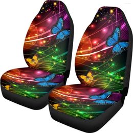 Car Seat Covers Dream Butterfly Colorful Full Set Vehicle Protector Heavy-Duty Nonslip Universal Sedan Front