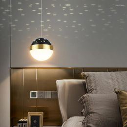 Pendant Lamps Nordic LED Lights Star Projection Chandeliers Indoor Lighting Home Decor Living Room Bedroom Bedside Decoration Aisle