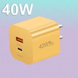 40W Type C Charger PD Quick Charge 4.0 USB C Phone Fast Charge Adapter For iPhone 15 14 Samsung S24 A73 Xiaomi Huawei iPad Tablet