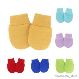 Children's Mittens Multicolor Anti Scratching Baby Gloves for Newborn Protection Face Scratch Pure Cotton Solid Colour Newborn Mittens Accessories