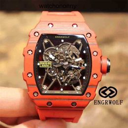 Designer Ri mlies Luxury watchs watch r rm35-01 series Engrwolf automatic mechanical red carbon fiber tape men