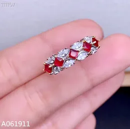 Cluster Rings KJJEAXCMY Fine Jewellery Natural Ruby 925 Sterling Silver Women Gemstone Ring Support Test Luxury