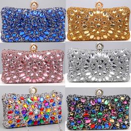 Evening Bags Flower Diamonds Women Small Rhiestones Party Female Luxury Day Clutch Chain Shoulder Handbags 230427