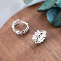 Hoop Earrings 925 Silver Plated Leaf Earring For Women Girls Party Punk Jewelry Gift E214