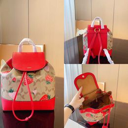 backpack designer backpacks luxury back pack women designers handbag fashion all-match Large capacity Strawberry pattern bookbag 230428