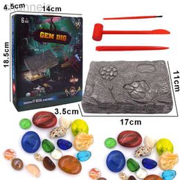 Science Discovery Excavation Archeology for Kids Diy Educational Toys Boys Girls Colorful Gemstone Dig Kit Brush Set Children Gift