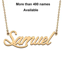 Chains Cursive Initial Letters Name Necklace For Samuel Birthday Party Christmas Year Graduation Wedding Valentine Day Gift