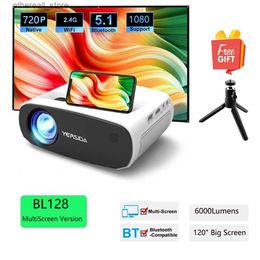 Projectors YERSIDA Beam projector BL128 Mini Portable Smar WIFI 200ANSI Sync Android iphone Screen LED home Theatre projector Q231128