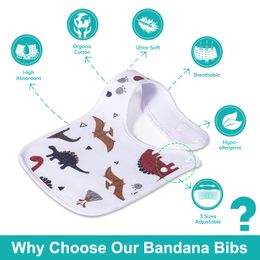 Bibs Burp Cloths Baby Super Soft And Absorbent 100% Cotton Bandana Drool Set For Boys Girls Newborn Unisex 324 Months Drop Delivery Amg9L
