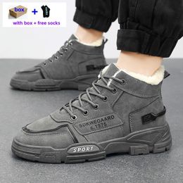 Designer Boots Winter Snow Mens Fuzz Booties Sneakers Hiking Fur Shoes Wear resisting Leather Ankle Half Boot Outdoor Man Sport Shoes Factory Item Z