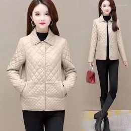 Women's Trench Coats 2023 Autumn Winter Fashion Jackets Middle-aged Mother Thin Cotton-padded Female Parkas Basic Outerwear Fallow