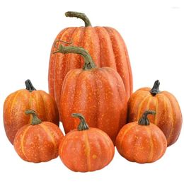 Decorative Flowers 7PCS Simulation Pumpkin Model Artificial Decoration For Thanksgiving Halloween Foam Fake Pumpkins Vegetable Decor Craft