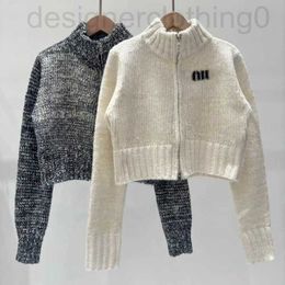 Women's Jackets designer luxury French zippered cardigan for women's autumn wear, light short top, small sweater with sequins, heavy-duty knitted sweater, jacket S643