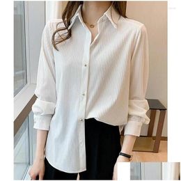 Womens Blouses Shirts Casual Loose Women Blouse Fashion Gold Veet Shirt Long Sleeve Woman Tops Autumn Bottoming Clothes Blusas 30126 D Dhjwm